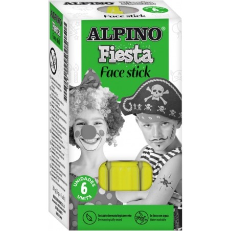 ✅ Alpino Fiesta Face Stick Pack avec 6 bâtons de peinture pour le visage - Système rétractable rotatif - Se l en stock