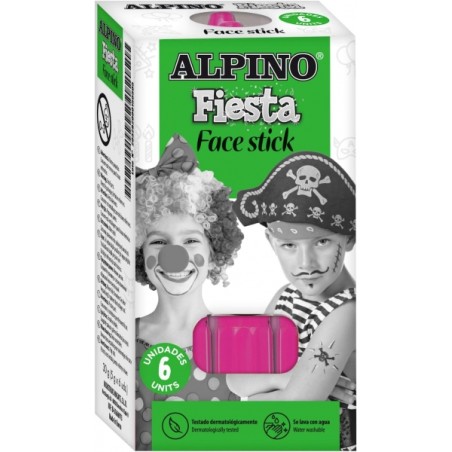 ✅ Alpino Fiesta Face Stick Pack avec 6 bâtons de peinture pour le visage - Système rétractable rotatif - Se l en stock