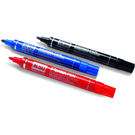 Pentel PenTools Lot de 4 marqueurs permanents N50 pointe conique