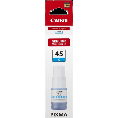 ✅ Bouteille d'encre cyan originale Canon GI45 - GI45C/6285C001 couleur cyan en stock