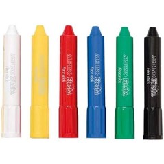 Alpino Fiesta Face Stick Pack avec 6 bâtons de peinture pour le visage - Système rétractable rotatif - Se lave à l'eau - Testé
