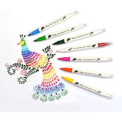 marqueurs double pointe dessin paon