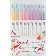 Pentel marqueurs double pointe 18