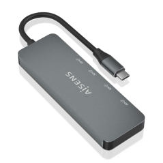 Aisens Hub USB 3.2 GEN2 10G USB-C - USB-C/M-2xUSB-C/H-2xUSB-A/H - 15cm - Couleur Gris