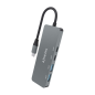 Aisens Hub USB 3.2 GEN2 10G USB-C - USB-C/M-2xUSB-C/H-2xUSB-A/H - 15cm - Couleur Gris