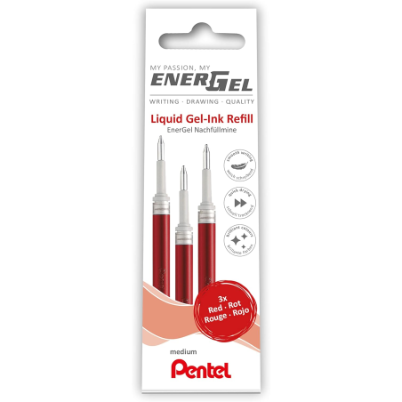 recharges gel rouge Pentel EnerGel