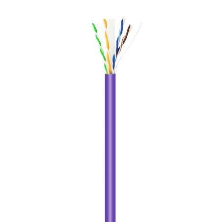 Aisens Câble Réseau RJ45LSZH Cat.6 UTP Rigide AWG23 CCA (Alliage) - 500m - Couleur Violet