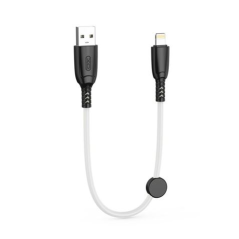 ✅ Câble de Charge Rapide USB XO NB247 - Lightning - 6A - 25cm avec Clip - Blanc couleur Blanc en stock