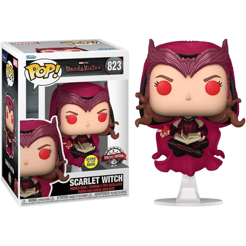 Funko Pop Marvel WandaVision Scarlet Witch Ed. Glows in the Dark - Figurine Vinyle - Hauteur 9cm env.