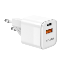 ✅ Chargeur Aisens GAN 20W - 1xUSB-C PD3.0 QC4.0 - 1xUSB-A QC3.0 - Blanc couleur Blanc en stock