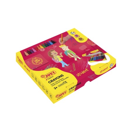 ✅ Jovi Crayons Student Boîte de 300 crayons en plastique - Très résistants - Finition brillante - Couleurs mi en stock