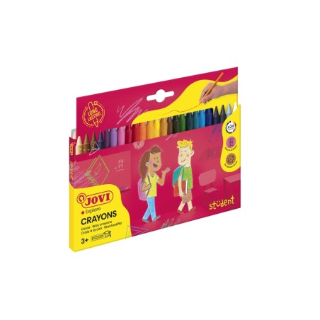 ✅ Jovi Crayons Student Étui de 24 crayons - Résistants - Ne tachent pas - Agréables à gratter - Finition bri en stock