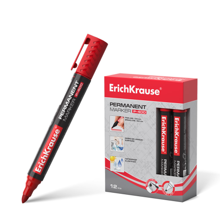 marqueur permanent rouge ErichKrause boîte