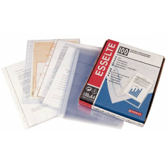 ✅ Esselte Porte-Documents A4 PP - Verre Lisse Qualité Standard - Multi-trous-11 - Boîte 100 - Transparent coul en stock