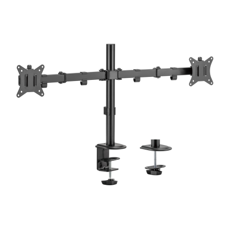 Aisens ECO Support de Table Pivotant et Inclinable pour Moniteur/TV 9kg (3 Pivots - 2 Bras) de 17-32 - Couleur Noir