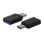 Adaptateur Aisens Mini USB 3.2 GEN1 3A Aluminium - Type USB-C/MA/H - Couleur Noir