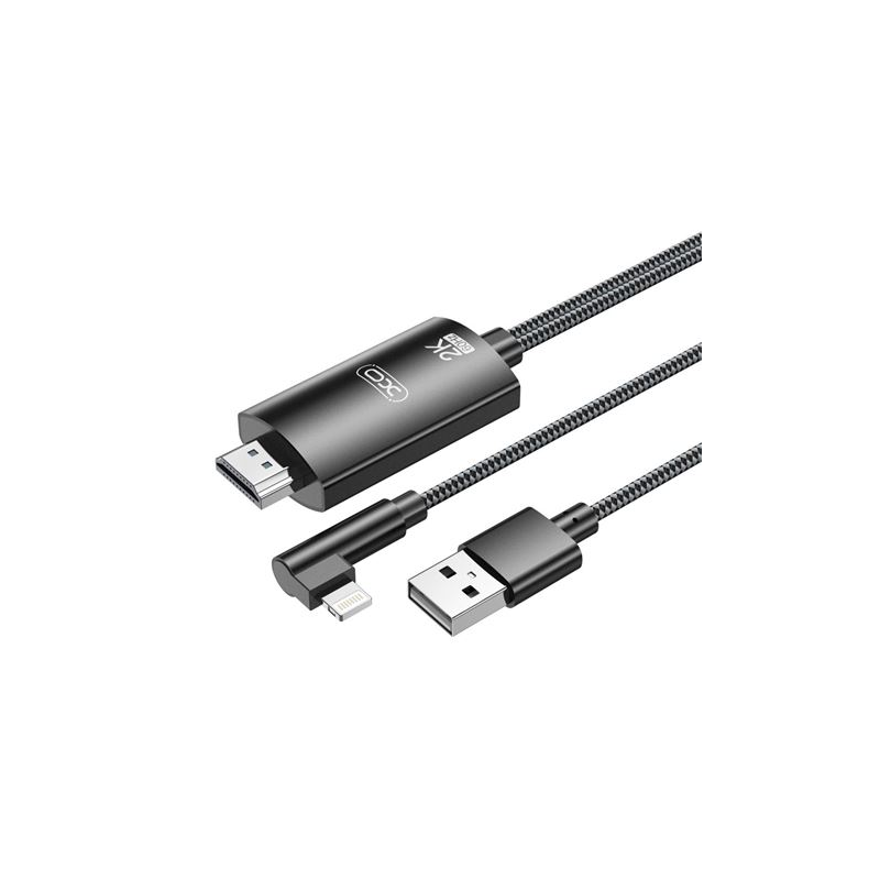 Câble adaptateur XO Lightning vers HDMI - Longueur 1,8 m - Prise en charge de la résolution 2K (60 Hz)/1080P - Échange de