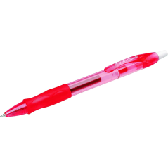stylo bille rouge corps translucide