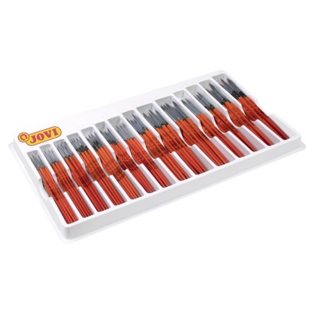 ✅ Jovi Boîte de présentation de 144 pinceaux d'artiste en poils de poney assortis - Poils naturels - Manche en en stock