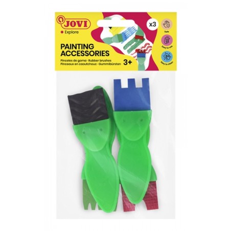 ✅ Jovi Sac à suspendre avec 4 pinceaux en caoutchouc imprimés différents – Formes variées – Spécial pou en stock