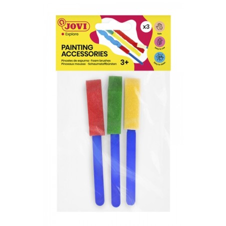 ✅ Jovi Sac d'accessoires de peinture avec 3 pinceaux en mousse – Idéal pour tout type de peinture – Spécia en stock