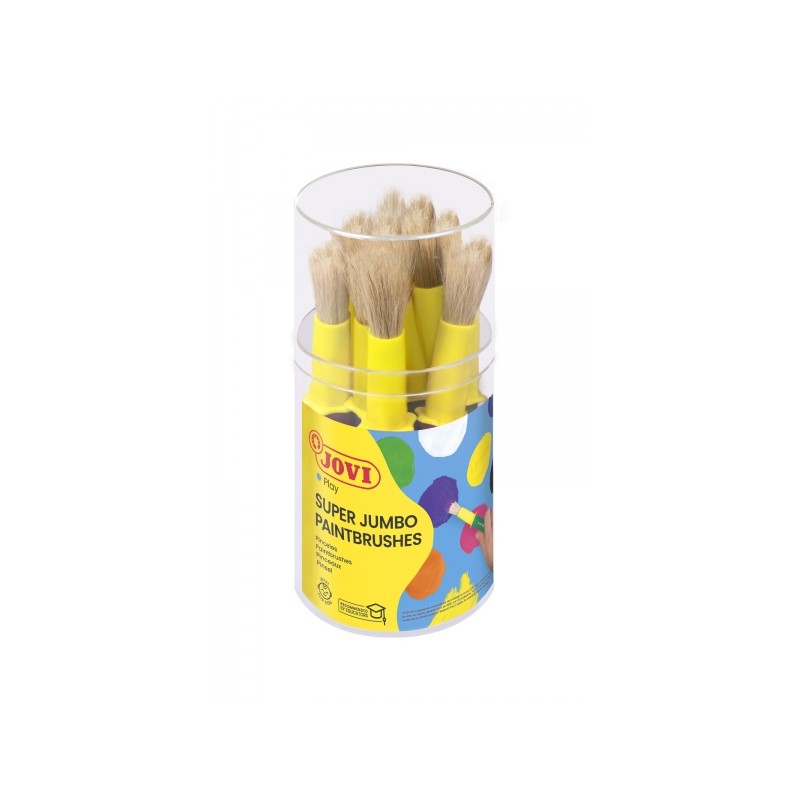 Jovi Super Jumbo Pinceaux à peinture Pot de 9 brosses à cheveux à poils épais – Manche en plastique – Ne coule pas – Nettoyage