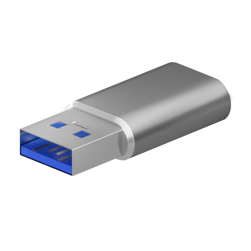 Adaptateur Aisens Mini USB 3.2 Gen2/USB 2.03A - Type USB-C/HA/M - Couleur Gris