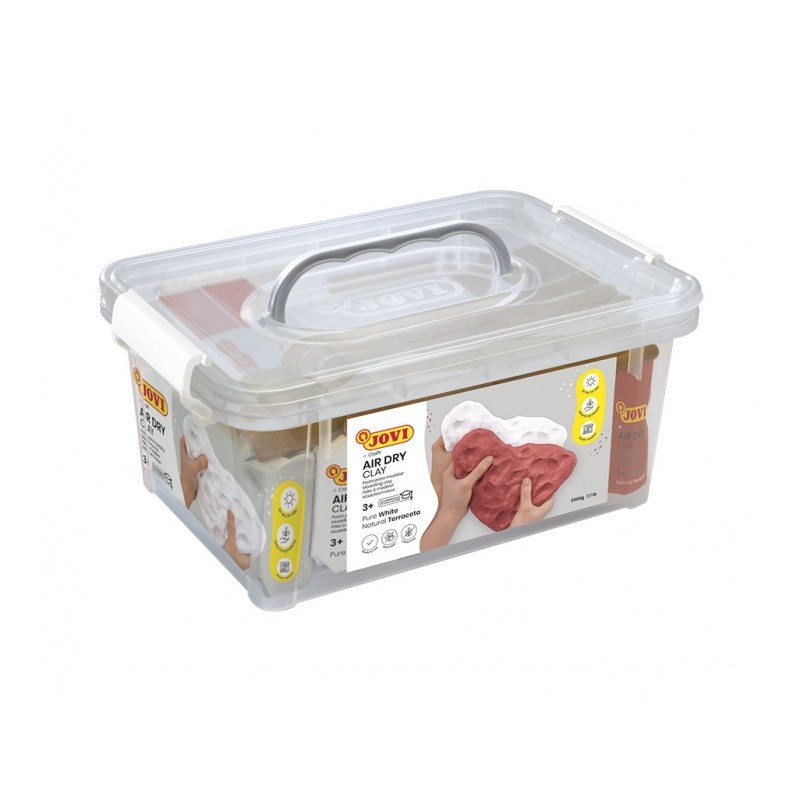 Jovi Air Dry Pack de pâte à modeler durcissable à l'air - Ingrédients naturels - Séchage à l'air - Sans odeur - Facile à mouler