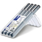 Staedtler Pigment Liner 308 Lot de 4 Fineliner Noir
