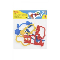 ✅ Jovi Accessoires de modélisation Sac à suspendre avec 6 moules de découpe d'animaux de la jungle – Moules en stock