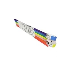 Zebra Z-Band Lot de 6 Rouleaux de 200 Bracelets Adhésifs Blancs et Bordure Rouge 25x279mm