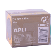 Apli Pack Rubans Adhésifs Papier Washi - 4 U - Tons Fluor - Décoration et Loisirs Créatifs - Multicolore