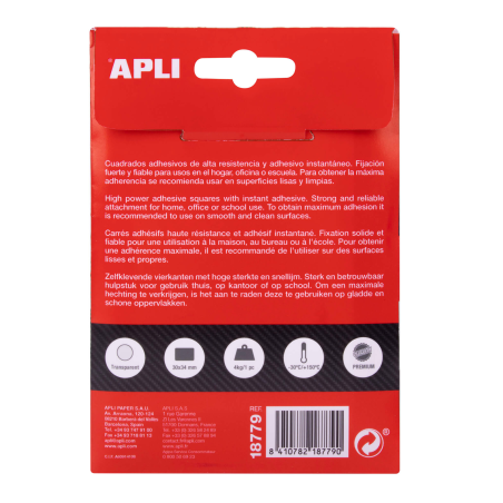 Apli Power Dots - 12 Unités - Ultra Adhésif Double Face - Adhésif Amovible - Blanc