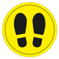 Apli Circle Signage Adhésif Illustration Chaussures Ø30mm - Finition Mat - Adhésif Solvant Haute Résistance - Couleur