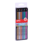 Crayons Métal Apli Jumbo - 5mm - Couleurs Or, Argent, Bronze, Bleu, Turquoise et Violet - Ligne 5mm - Bois Triangulaire