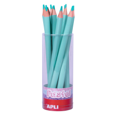 LOT de 18 Apli Pastel Turquoise Jumbo Crayons - Mine 5mm - Forme Triangulaire pour Enfants - Diamètre 10mm - Paquet de 18 Unités