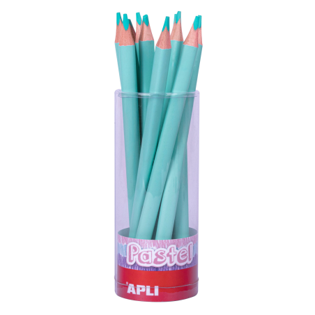 LOT de 18 Apli Pastel Turquoise Jumbo Crayons - Mine 5mm - Forme Triangulaire pour Enfants - Diamètre 10mm - Paquet de 18 Unités