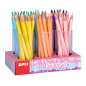 Apli Jumbo Pastel Pencil Display - 108 Crayons 5mm - Bois Triangulaire pour Enfants - 10mm de Diamètre et 170mm de Longueur - 6