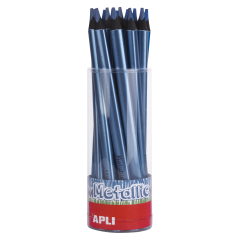 Apli Pencils Jumbo Metallic Metallic Blue - Épaisseur triangulaire de 5 mm - 18 unités par paquet - Idéal pour une meilleure