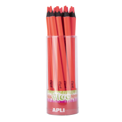 Crayons Apli Jumbo Fluor Red - Épaisseur triangulaire 5 mm - 18 unités par paquet - Idéal pour une meilleure tenue et une plus