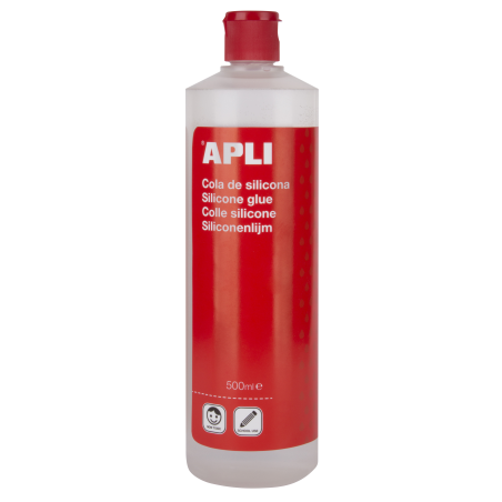 Apli School Silicone 500 ml - Ne contient pas de méthanol - Conforme à la réglementation UNE-En 71 Partie 5 - Collage efficace