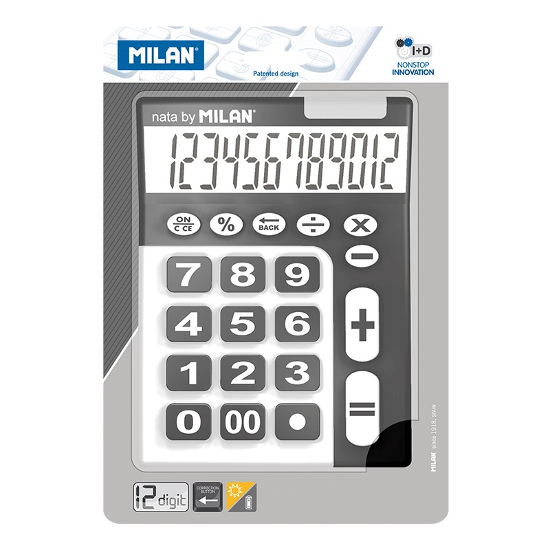 Calculatrice Milan 12 Chiffres Extra Large Noir Et Blanc Pratique calculatrice-milan-12-chiffres-extra-large-noir-et-blanc-pratique