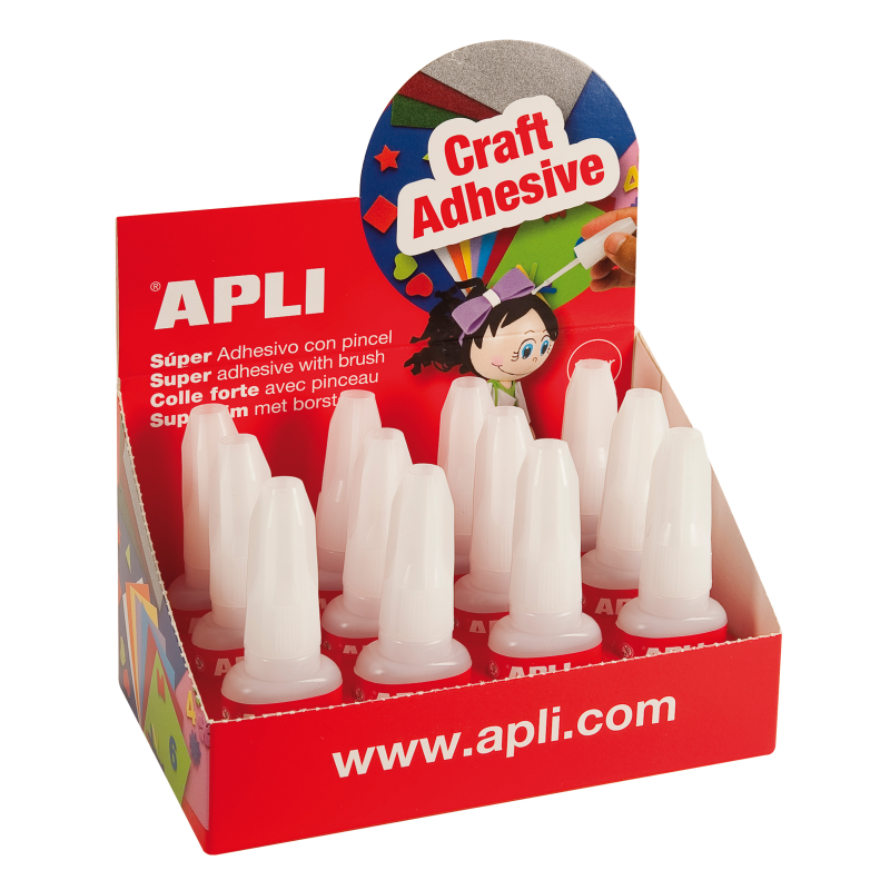 Apli Instant Super Adhésif 10g avec Pinceau Applicateur - Séchage Rapide - Application Facile - Résistant à l'Eau - Transparent