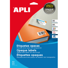 Apli Opaque White Labels 25,4 x 10,0 mm 20 Feuilles