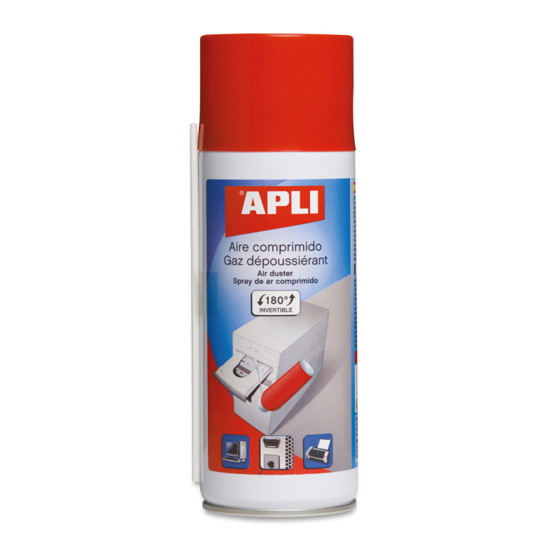 Apli Inversible Air Comprimé Spray - 200ml - Pression Extra Forte pour un Nettoyage Supérieur - Tube Prolongateur pour Endroits