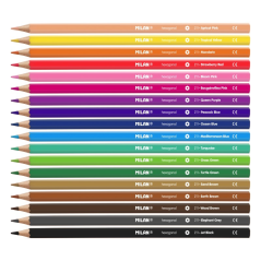 Lot de 18 crayons hexagonaux de couleur Milan - Mine 2,9 mm - Ligne uniforme - Incassable - Couleurs assorties