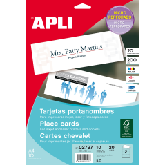 Apli Cartes Nominatives Microperforées 200g 10 Feuilles
