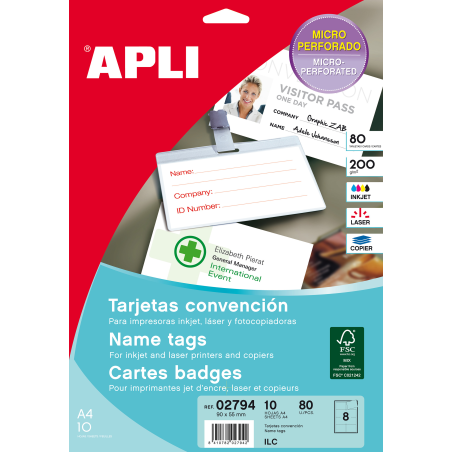Apli Cartes Convention Microperforées 200g 10 Feuilles