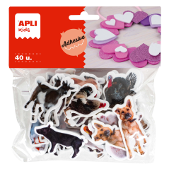 LOT de 5 Apli Shapes Goma Eva Adhésif Animaux de la Ferme 40U - Facile à Coller - Designs Variés - Idéal pour l'Artisanat