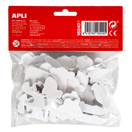 LOT de 5 Apli Shapes Goma Eva Adhésif Animaux de la Ferme 40U - Facile à Coller - Designs Variés - Idéal pour l'Artisanat